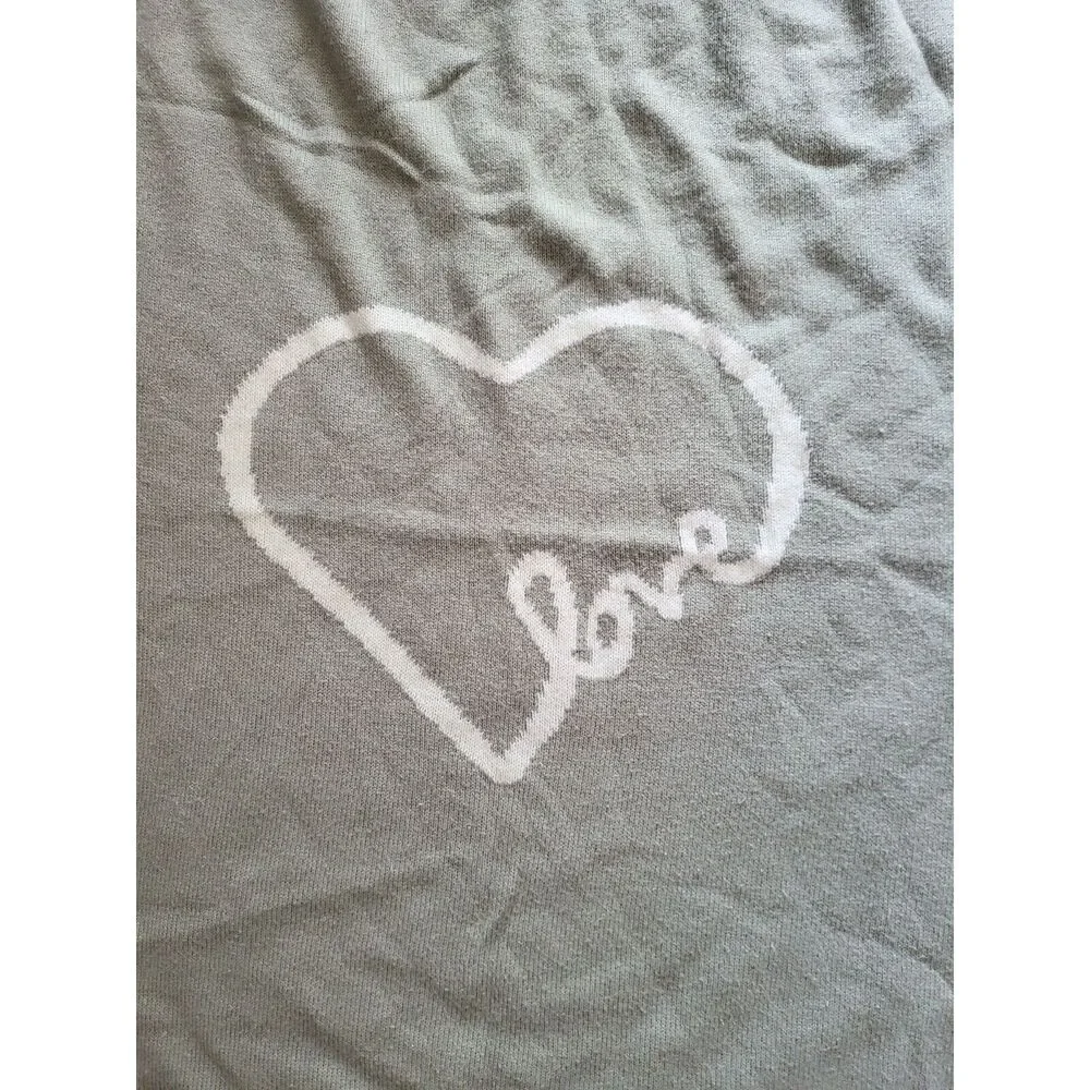 Pottery Barn Kids Blanket 30x35 Inch Grey Love Toddler Lap Blankie‎ Throw